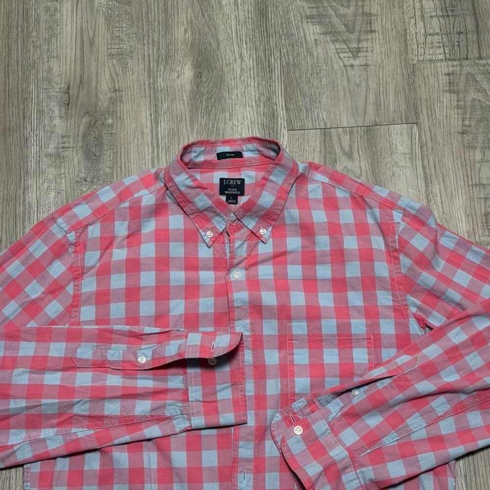 J.Crew Checkered Button-Up Shirt, Men, Large